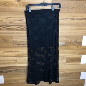 Black Lace Long Skirt